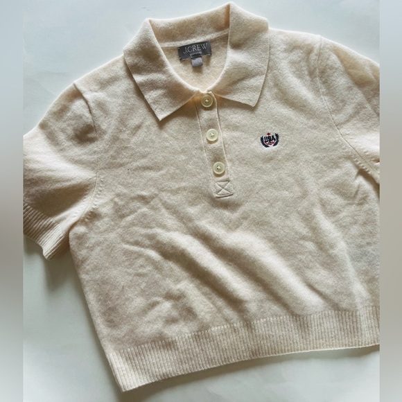J. Crew Sweaters - J. Crew Limited Edition USA Swimming X J.Crew Cashmere Cropped Sweater Polo